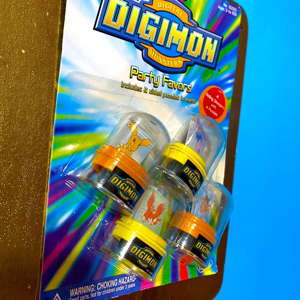 DIGITAL DIGIMON MONSTERS VTG 2000 NWT PARTY FAVORS 4 ROLLING STAMPERS 4 PUZZLES